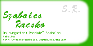 szabolcs racsko business card